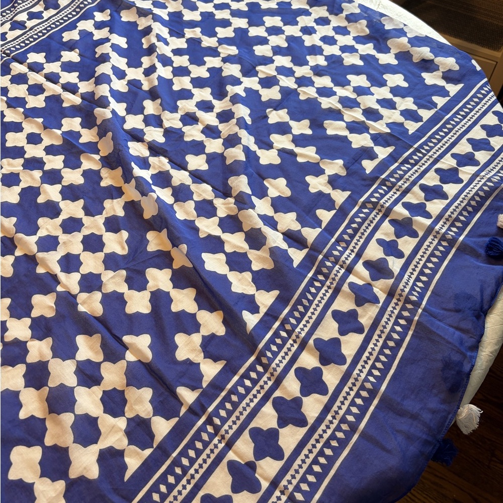 Kate Spade Cobalt Blue and White Lantern Scarf - Picture 6 of 8